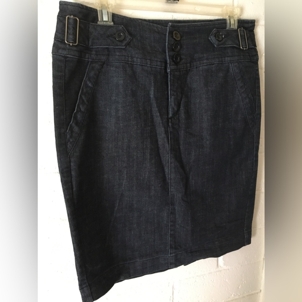 Dark Indigo Denim Pencil Skirt - Women - Picture 10 of 13